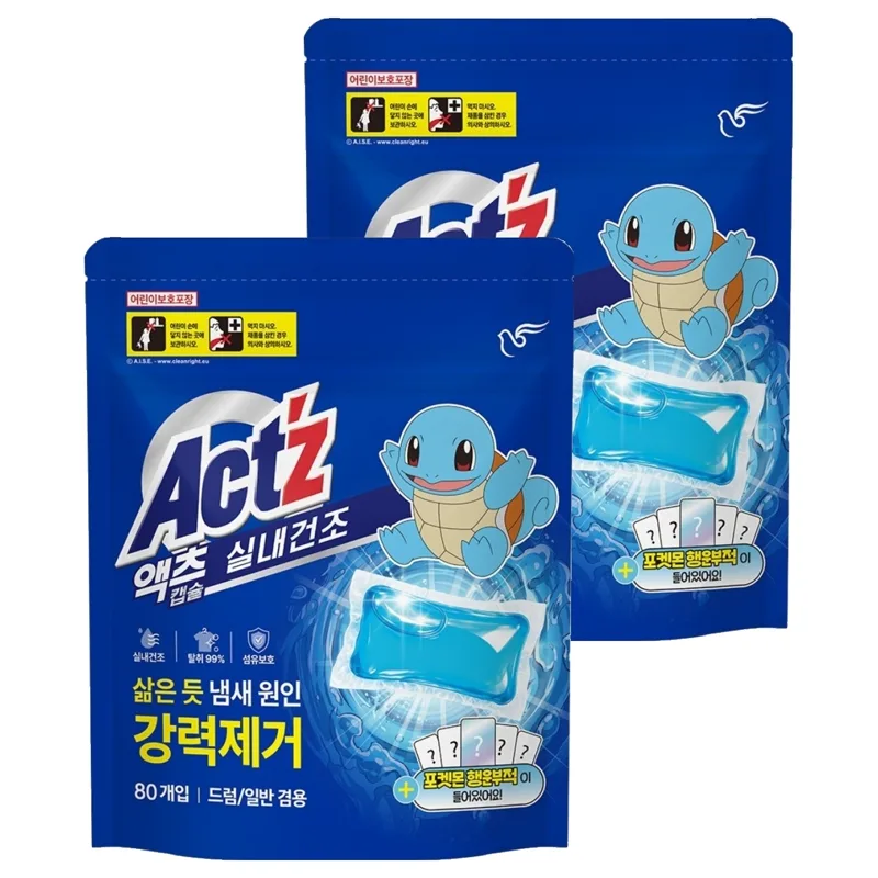 액츠 실내건조 캡슐세제, 80개입, 560g, 2개